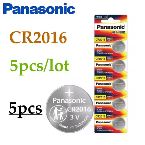5pcs Original Panasonic CR2016 3V ECR2016 Lithium Battery CR 2016 For Control Watch Motherboard Scal
