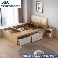 床架 bed frame 定制床 【包送貨 Free Delivery】 榻榻米 儲物床 高箱床 收納床 軟包床 功能床 櫃桶床 Queen size King size 單人床 雙人床 YHC-H0