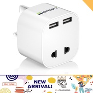 [instock] UK 2 Pin to 3 Pin 13A Fuse Adaptor Plug, Lencent Electric Shaver Razor Adaptor Toothbrush 