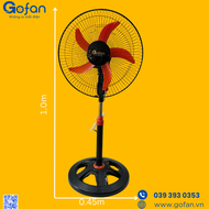 Quạt 12v b4-quạt kẹp bình 12V B4 -quạt đứng 12V-gofan-motor 545-cao 1m-5 cánh-84 nan-quạt đứng công
