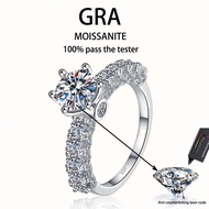 【 GRA Certificate Attached 】 1ct-3ct genuine moissanite ring, fashionable white moonlight S925 pure 