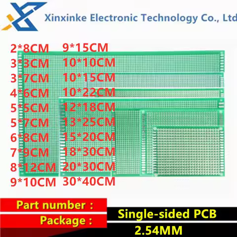 2.54MM Single-sided PCB Circuit Board Tin-coated Green Oil Fiberglass Universal Board Perforated Boa