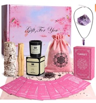 Tarot Deck Cards for Beginners with Meaning on Them-Witchcraft Kit -Meditate Gift Sage for Cleansing