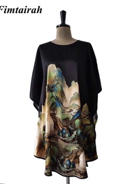 Halloween Fimtairah 100% Mulberry Silk Pajamas Length 19m Real Silk Pajamas Large Loose Womens Pajam