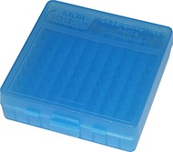 MTM PLASTIC AMMO BOX, CLEAR BLUE 100 Round 9MM / 380 - FREE SHIPPING (2)