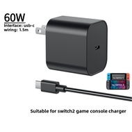 Gan Switch2 PD Fast Charger 60W GaN 20V3A Charger with USB-C Port for Nintendo Switch 1/2 OLED Game 
