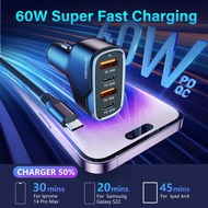 60W Car Charger Fast Charge Dual PD30W+Dual QC3.018 W Car Charger SB Car Charger
