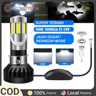 【100% Ori】60W Motorcycle Headlights Light 6 Led Bulb LED Hubcap RTD M02E 6-Sided Eyes 100% Ori RTD D