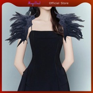 [MagiDeal] Feather Cape Shawl Feather Shrug Shawl Feather Scarves Masquerade Rave Decor Ladies Prom 