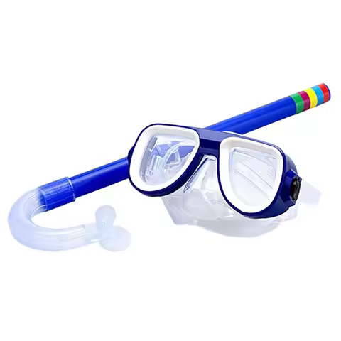 Kids Breathing Diving Goggle Mask Tube Shockproof Swimming Anti-fog Glasses Band Snorkeling Underwat