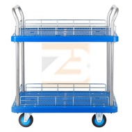 AT&amp;💘ZBDouble-Layer Platform Trolley Double-Layer Trolley Double-Layer Trolley Multi-Layer Platform Trolley Double-Layer