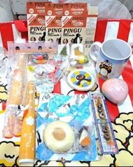 1套16件 Pingu Pinga 企鵝 Penguin 海獅 公仔 全新正版 陶瓷 杯 日版 昭和年代 2002 2004年 木頭車 釣魚 布袋 間尺 迷你 保齡球 吊飾 膠公仔 figure 電動