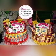 snack tart bentuk cake / snack ulangtahun / snack souvenir ulangtahun