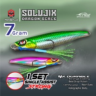 Micro Jig 7 grams MONGKALO SOLUJIX 7Gram Hologram Scales Complete 1 Set Single Assist HOOK 7gr Micro