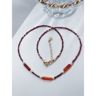 [Energy Necklace Bracelet] Red Shining Heart|Garnet X Agate Crystal Energy Bracelet 44