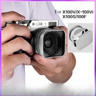 Metal Lens Hood Shade Protector for Fuji X100VI X100V X100F X100T X100S Replaces Len Hood 49 UV Filt