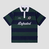 Exhale Apparel Tshirt Kaos Polo Oversize Salur Stripes Defeated Green