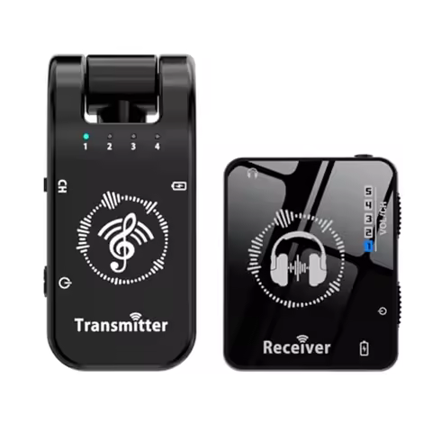 2.4GHz Wireless Earphone Transmission Set Stage Built-in Rechargeable Versatile Transmitter Headphon