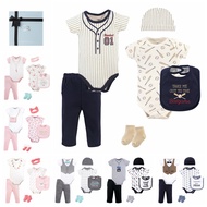Hudson Baby 彌月禮盒組-嬰兒短袖包屁衣長褲套裝6件