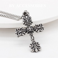 Men's titanium cross pendant necklace with chrome hearts stainless steel pattern MN21 BY ACCESSORIES