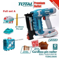 TOTAL Tools 20V Cordless (Headless pin nailer gun) 10mm~35mm 锂离子电池无线钉枪 - TCBNLI3603 / TCBNLI3606