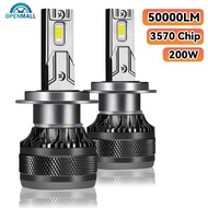 OPENMALL 1Pc 200W Car LED Headlight H1 H8 H11 HB3 HB4 9005 9006 H4 H7 LED Lights 6000K 50000LM Auto 