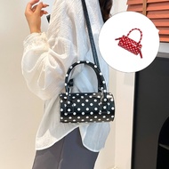 ST Dot Crossbody Purse Compact Cylinder Shape Shoulder Bag Women Accessory