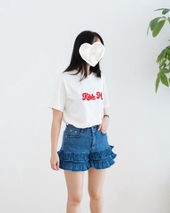 Moci ruffle 牛仔短裙褲