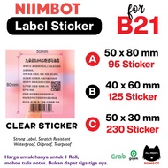 Paper Niimbot Thermal Label Sticker Refill For B21 - Thermal Sticker Niimbot - Clear 50*80