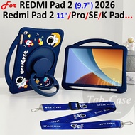 For REDMi Pad 2 9.7" 2026 New Tablet Case, 3D Astronaut Soft Silicone Stand Pen Slot Case For Xiaomi