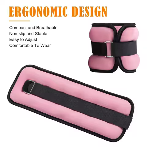 Adjustable Weighted Ankle Cuffs 0.25kg-0.5kg Double-Strap Leg Weights for Walking Aerobics Core Stre