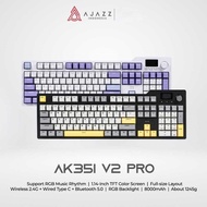 Ajazz AK35i V2 PRO Full-size Mechanical Keyboard 3-Mode RGB with TFT Color Screen Wireless Bluetooth