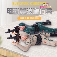 Mainan merangkak pembelajaran elektrik kreatif baru, mainan askar merangkak yang menyeronokkan, caha