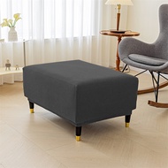 Rectangle Footstool Cover Stretch Corn velvet Cover Sofa Footrest Stool Slipcover for Living Room Furniture Protector Case