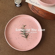 Bemular Home B2 A1 Korean ins Splash Ink Ceramic Plate Western Food Steak Plate Niche Restaurant Cak