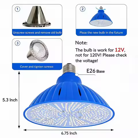 1PC Swimming Pool Light LED Pool Light 60W LED Pool Light Bulb E26 Base 12V Low Voltage Color Changi