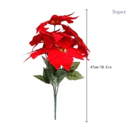 Super Artificial Silk Poinsettias Flowers Centerpiece Bouquet Christmas Home Decor