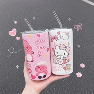 Hello kitty thermos bottle 650ml with cute patterns made of 304 stainless steel.