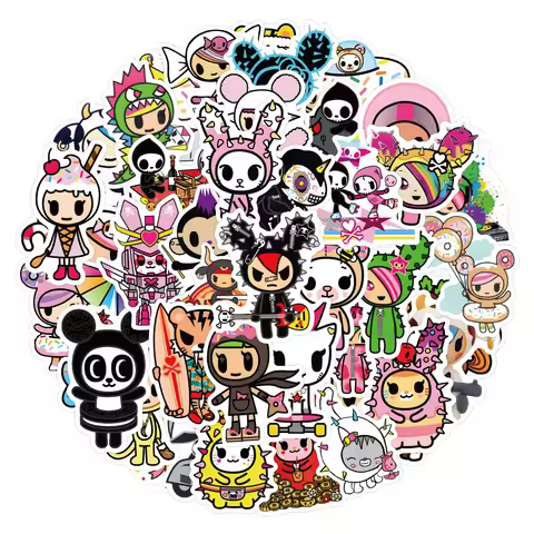 50pcs Cartoon Tokidoki Taoqi Doodle Decorative Suitcase Guitar Waterproof Cup Sticker