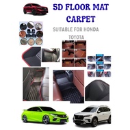 5D Floor Mat Carpet For TOYOTA HONDA city, Vios, Yaris, Hilux, Civic, Brv
