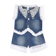 FIFFY DENIM LACE BLOUSE SUIT BAJU BAYI baby girl set clothes (2326025)