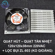 Quạt Tản Nhiệt 220V  Quạt Hút Gió 120x120mm  Quạt DP200A 120x120x38 220VAC