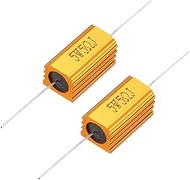 uxcell 2 Pcs Aluminum Case Resistor 5W 5 Ohm Wirewound for LED Replacement Converter 5W5RJ