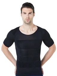 Chest Compression Shirt Top Slimming Shapewear Fat Burn Fitness Top Posture Vest Male Belly Abdomen 