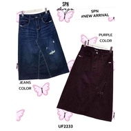 SPN UF2233/UF2233-1 Stretch Denim Skirt Dark Purple/Jeans Color Length 29