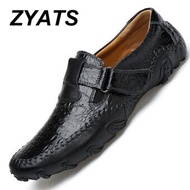 ZYATS Men Genuine Leather Breathable Business Shoes Large Size Men's Shoes 38-48