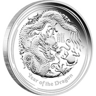 2012 Australian Lunar year of the dragon 1oz silver coin 999