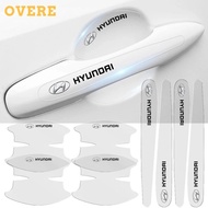 ฟิล์มป้องกันรอยขีดข่วน8ชิ้นสติกเกอร์ที่จับประตูรถใสสำหรับ Hyundai Ioniq 5 Kona Certa Elantra Stargaz