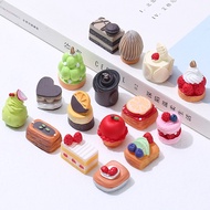 10pcs 3D Fruit Cake Blueberry Durian Strawberry Cake for DIY Phone Case Hairpin Resin Accessories