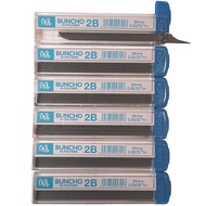 Buncho Hi-polymer Mechanical Pencil Lead Refills 0.5mm 2B 6 tubes/144pc Drawing Writing Stationery